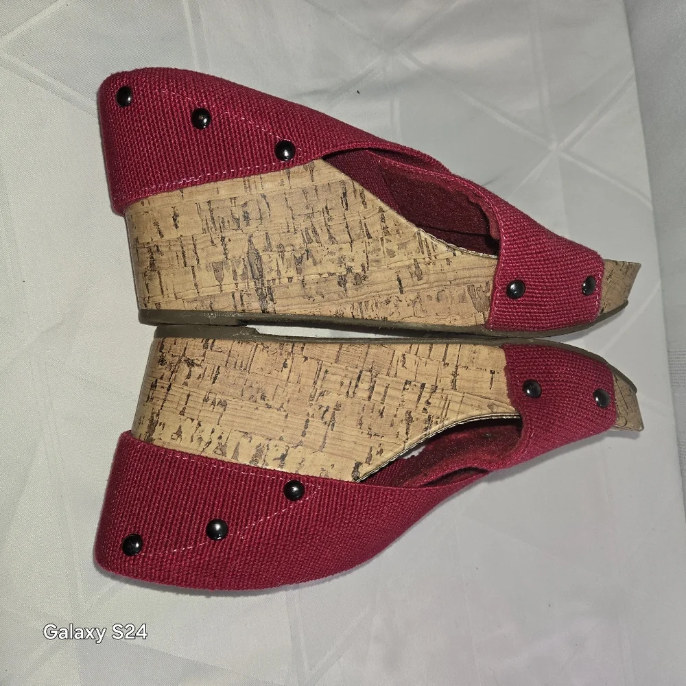 Esprit Women's Cork Wedge Sandals, Size 7.5 M Raspberry Pink - Picture 10 of 15